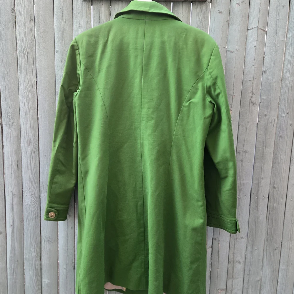 Cole Haan Vintage Green Trench Coat – Size 8 - Picture 3 of 7